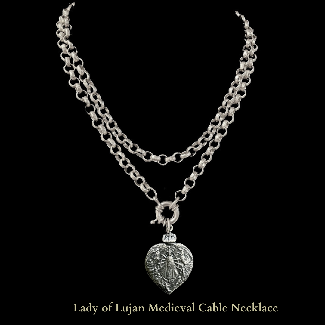 Lady of Lujan Medieval Cable Necklace - Silver