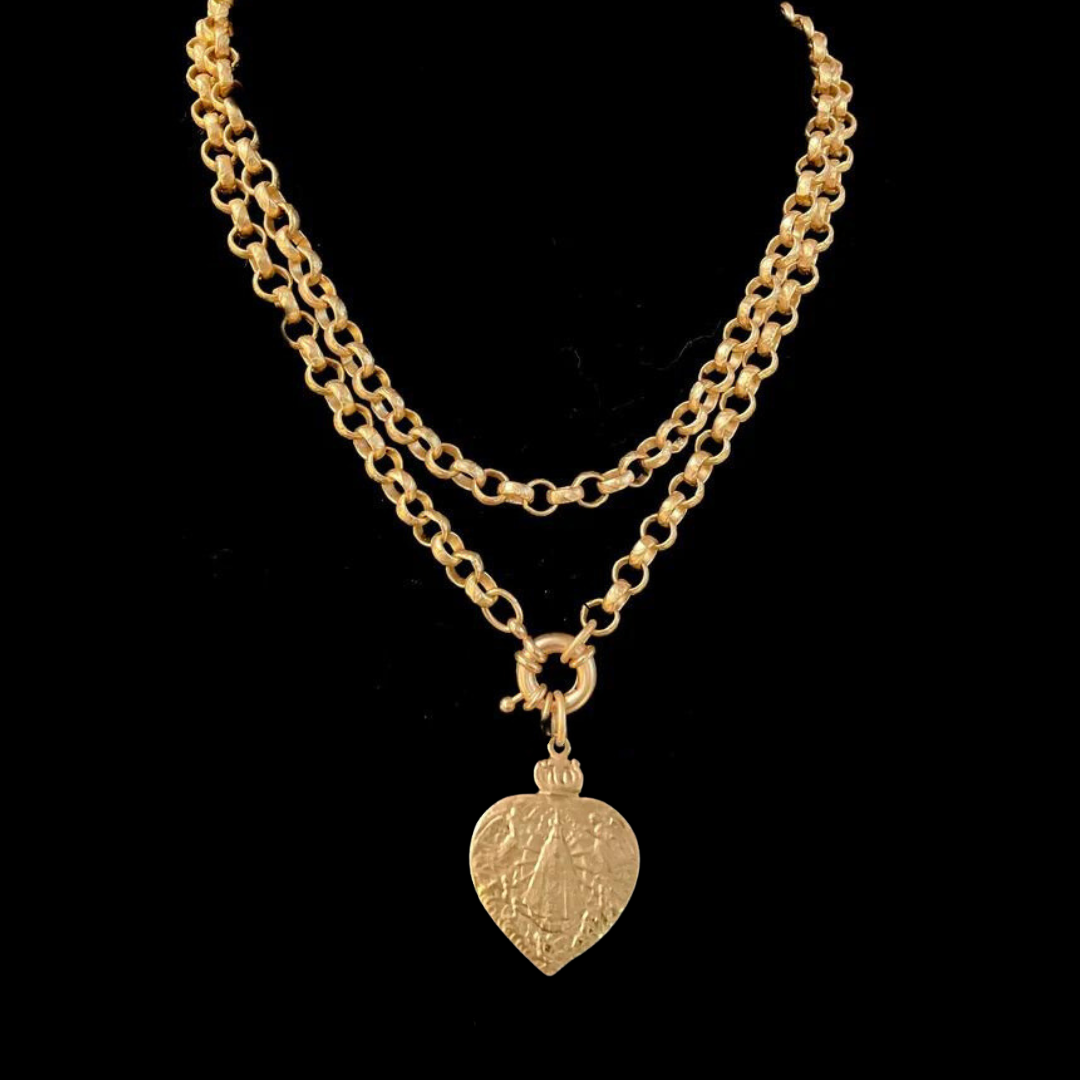 Lady of Lujan Medieval Cable Necklace - Gold