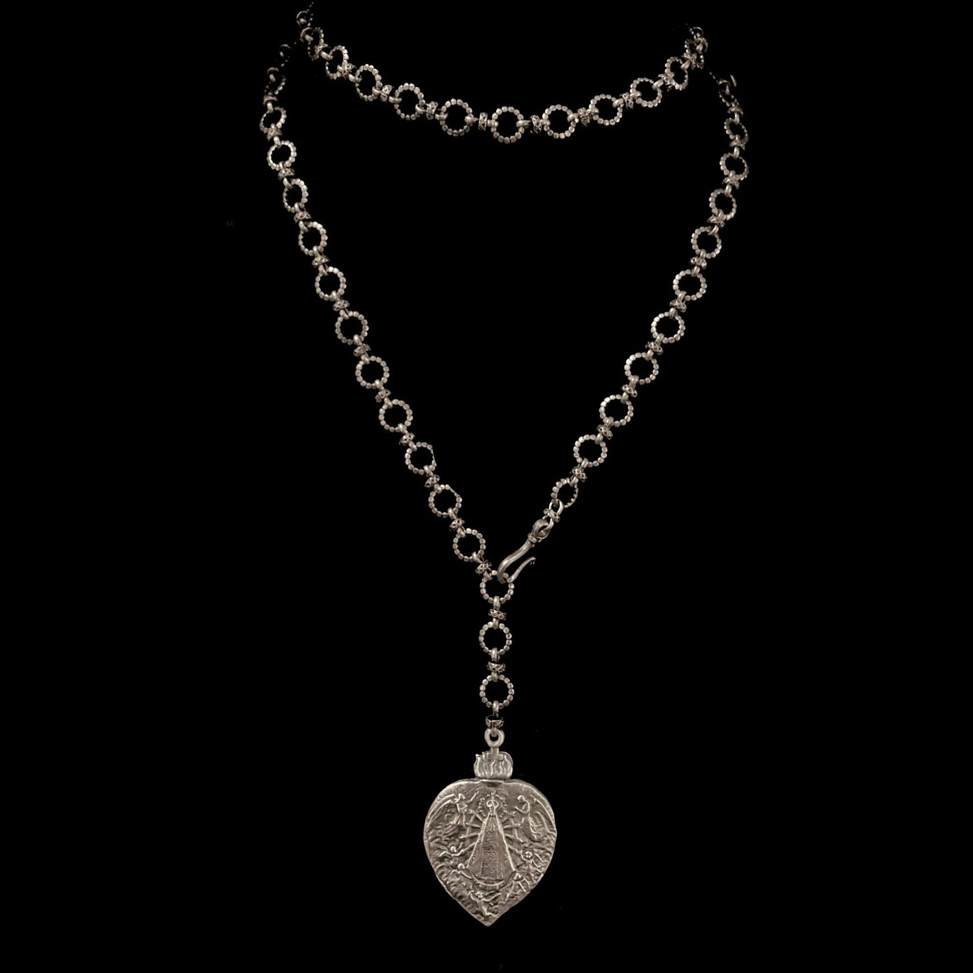 Our Lady of Lujan Eternity Link Chain Necklace - Silver