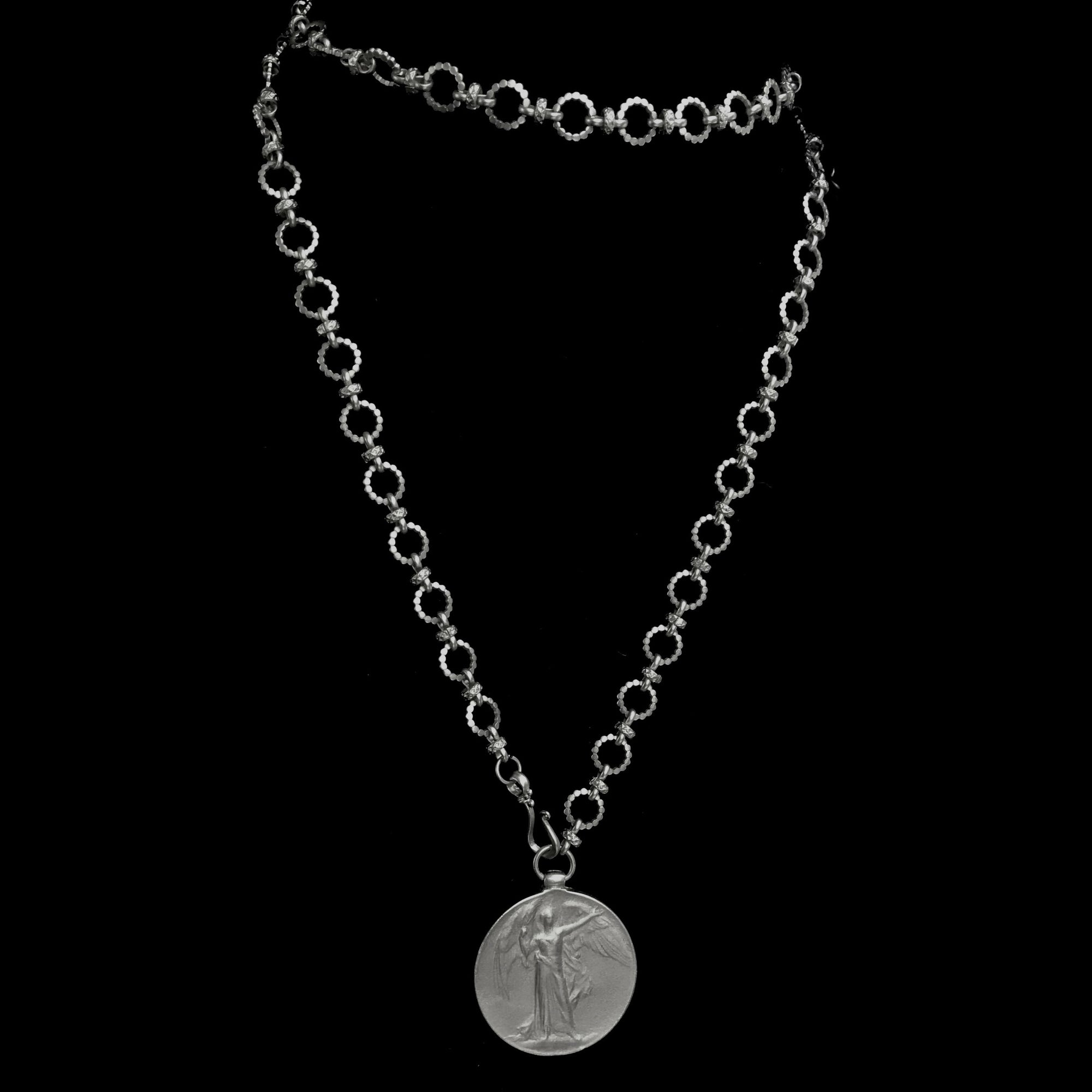 Saint Michael the Archangel Eternity Link Chain Necklace - Silver