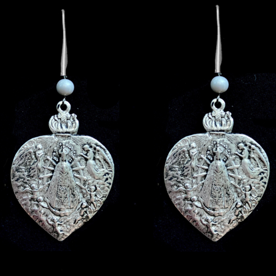 Moonglow Our Lady of Lujan Earrings  by Whispering Goddess - Silver