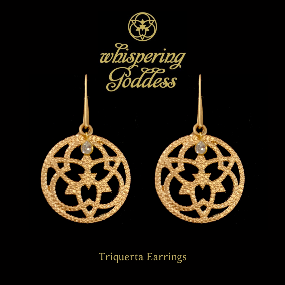 Triquetra Earrings  by Whispering Goddess - Gold