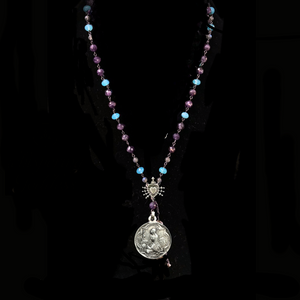 The Majestic Mary Magdalene at la Sainte-Baume in Amethyst Necklace