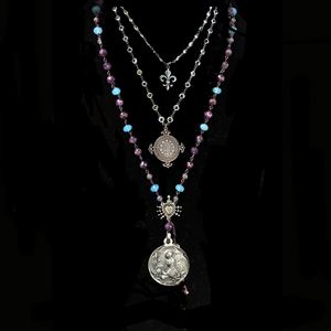 The Majestic Mary Magdalene at la Sainte-Baume in Amethyst Necklace