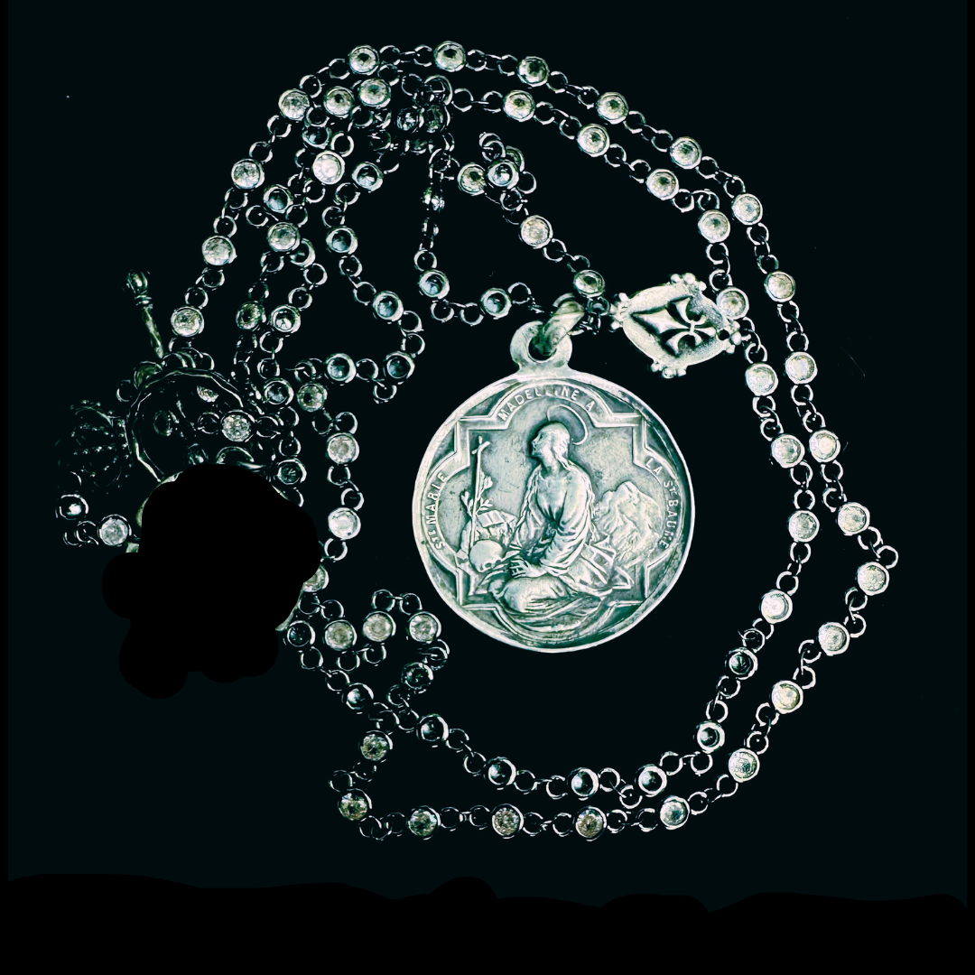 The Mystical Mary Magdalene at la Sainte-Baume in Channel Set Crystals.