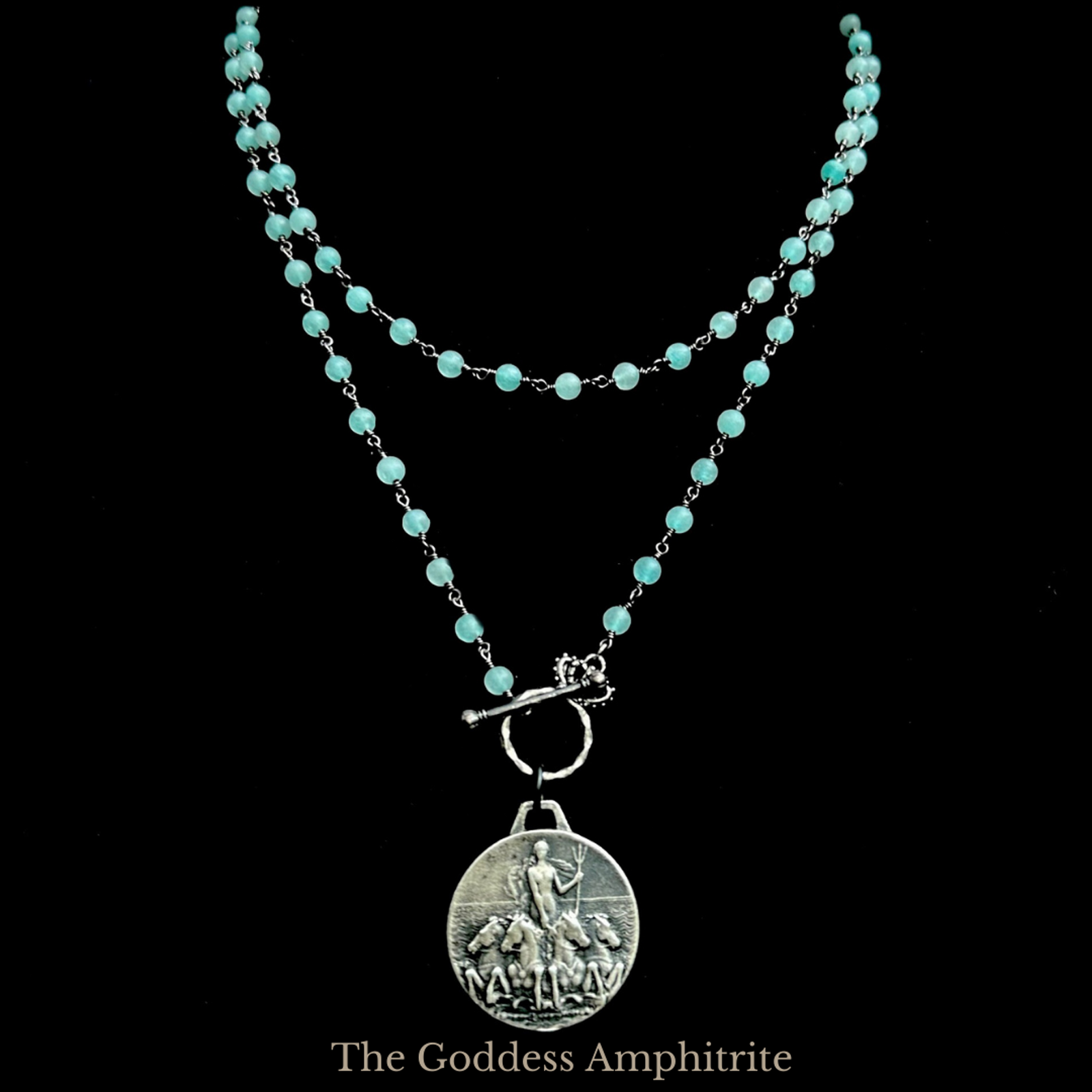 The Goddess Amphitrite in Blue Apatite