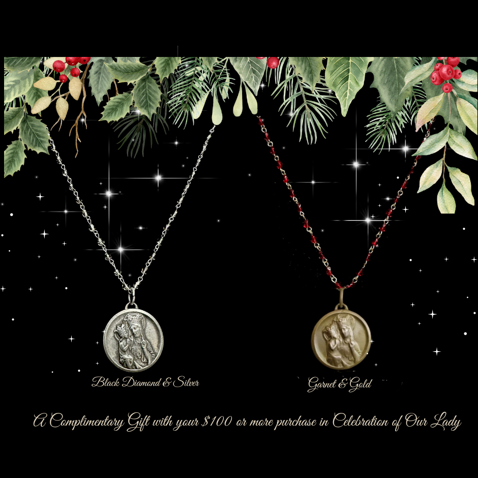 Saint Anne & Little Mary Necklace in Black Diamond & Silver