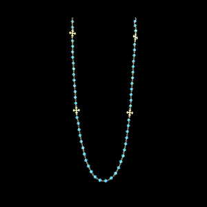 Fleur de Lis Cross Bohemian Pacific Opal Wrap with Mystical Mary Magdalene Necklace / Bracelet