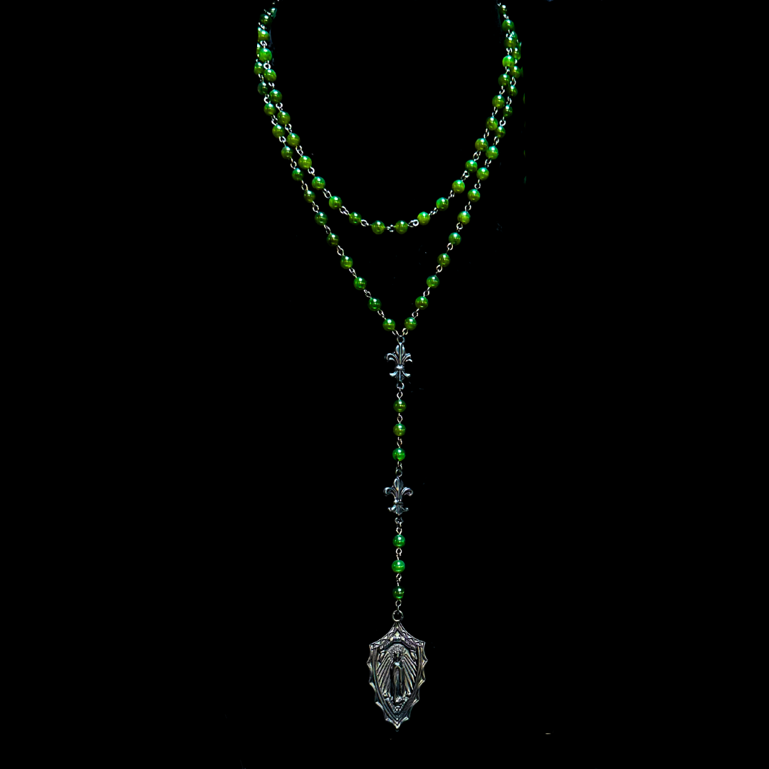 Saint Michael  Canadian Jade Wrap Necklace / Bracelet