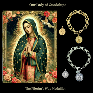 Pilgrim's Way Saint Helena and Our Lady of Guadalupe Triple Strand Necklace