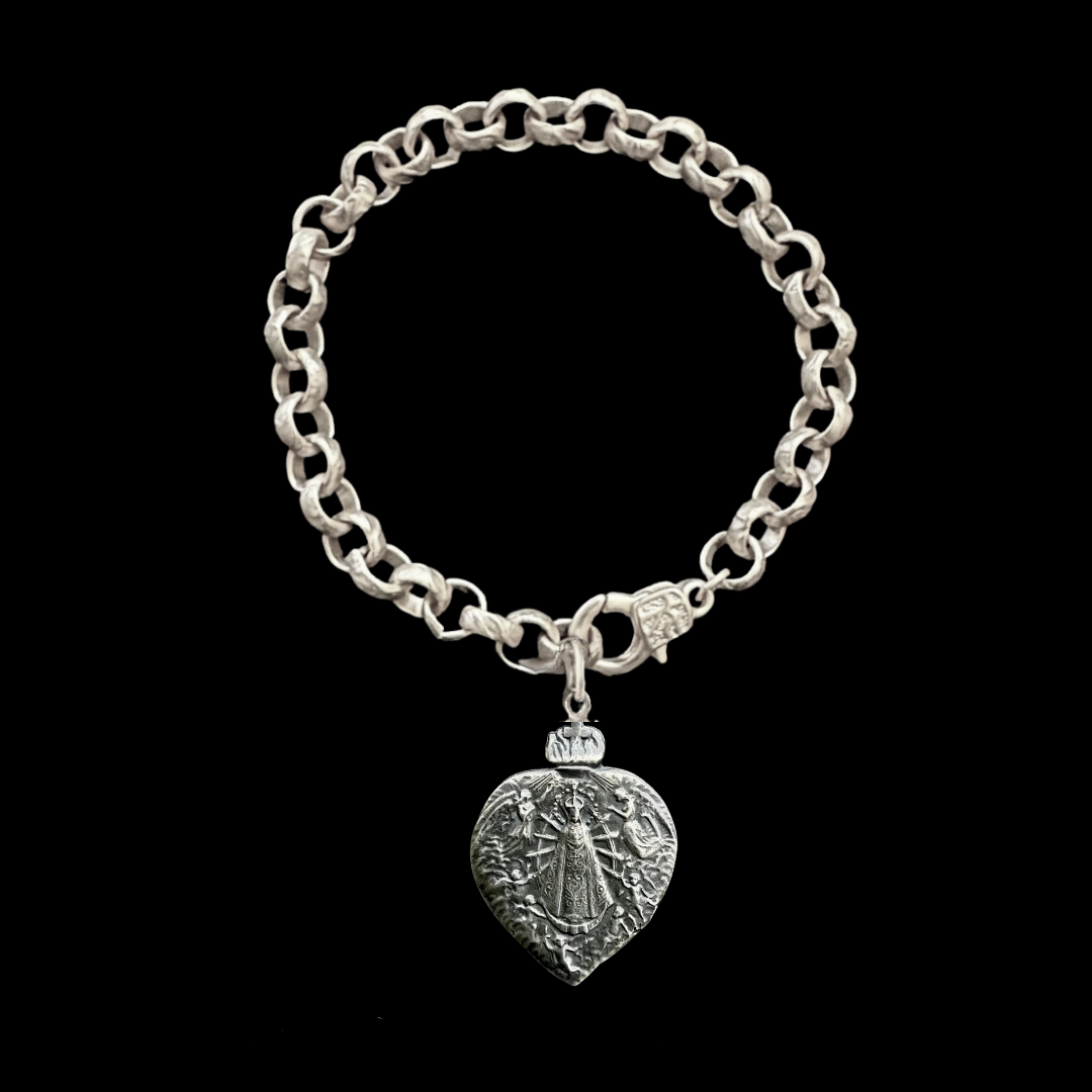 Lady of Lujan Cable Chain Bracelet in Silver