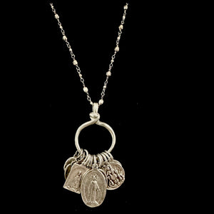 Nightingale Mountain Miraculous Medal Charm Necklace