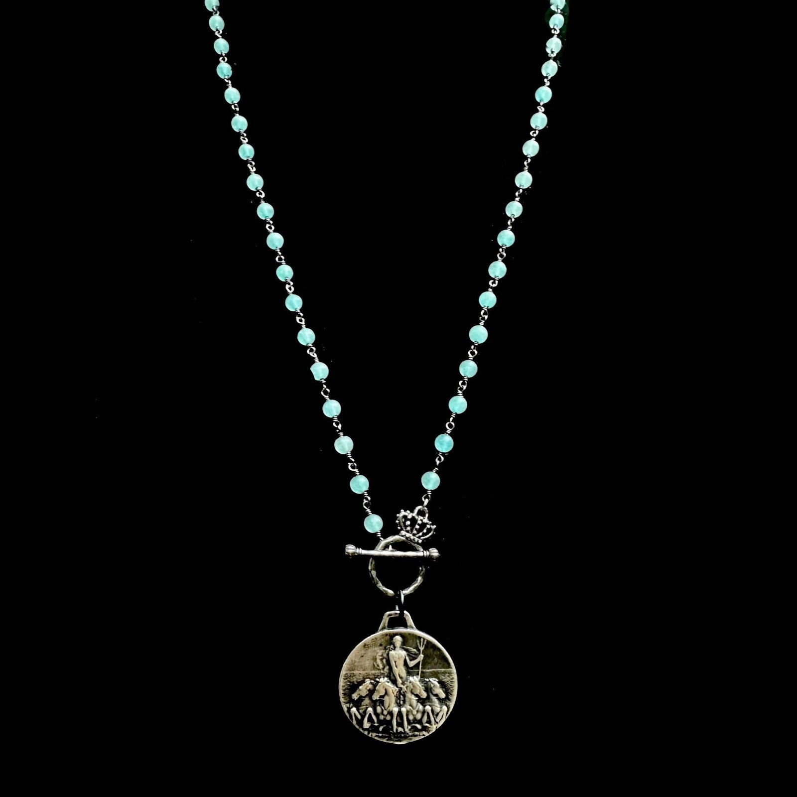 The Goddess Amphitrite in Blue Apatite