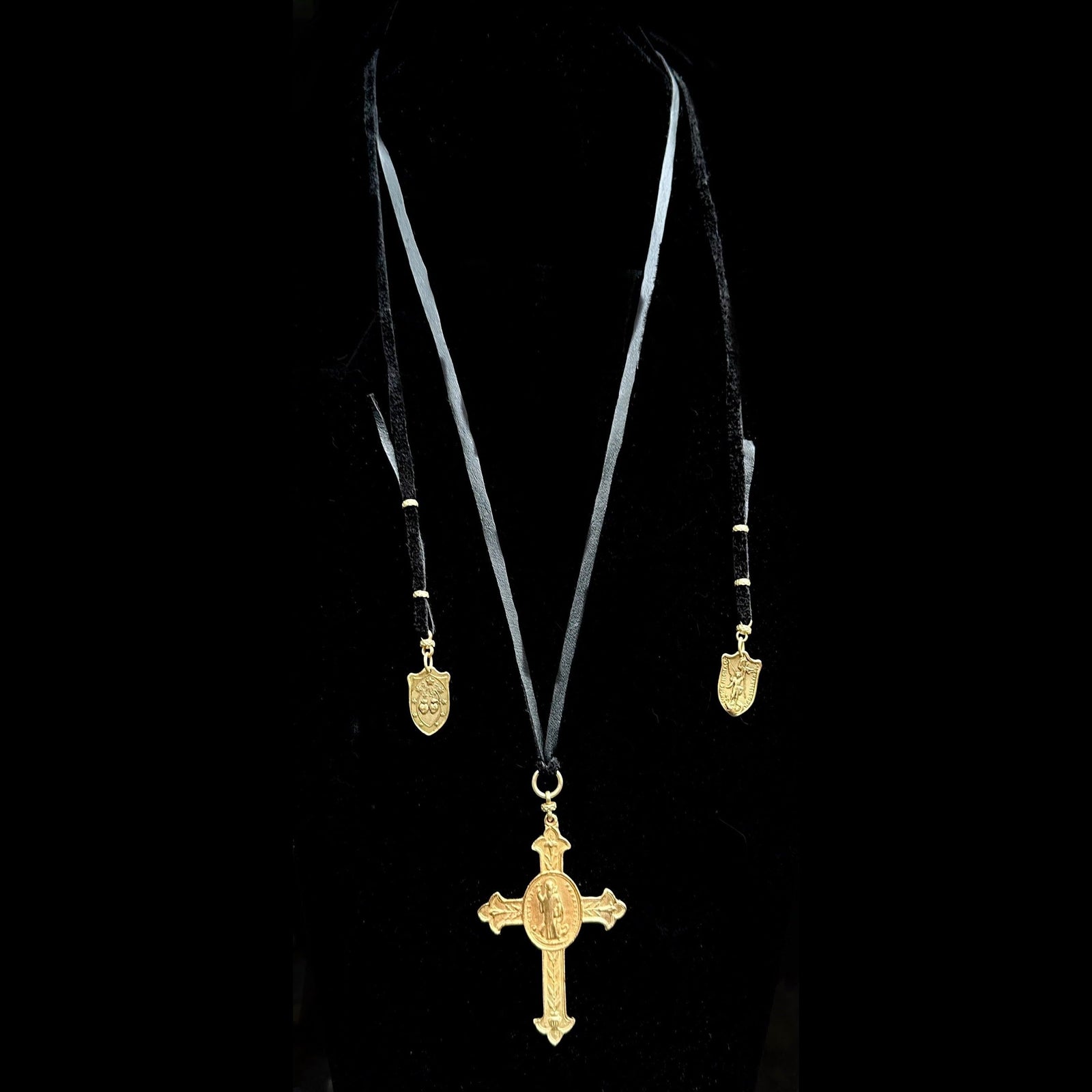 Cross of San Benito Deerskin Necklace