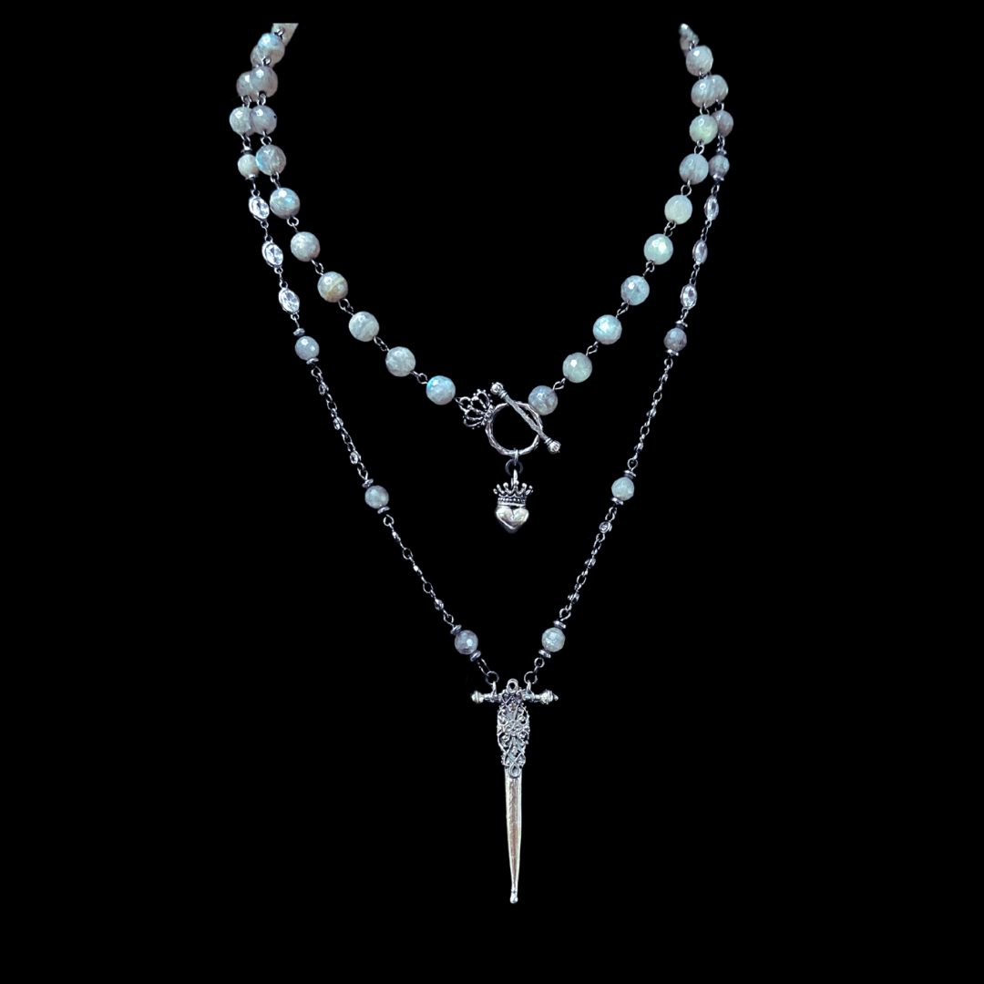The Joan of Arc Fierbois Sword in Labradorite & Sterling Silver