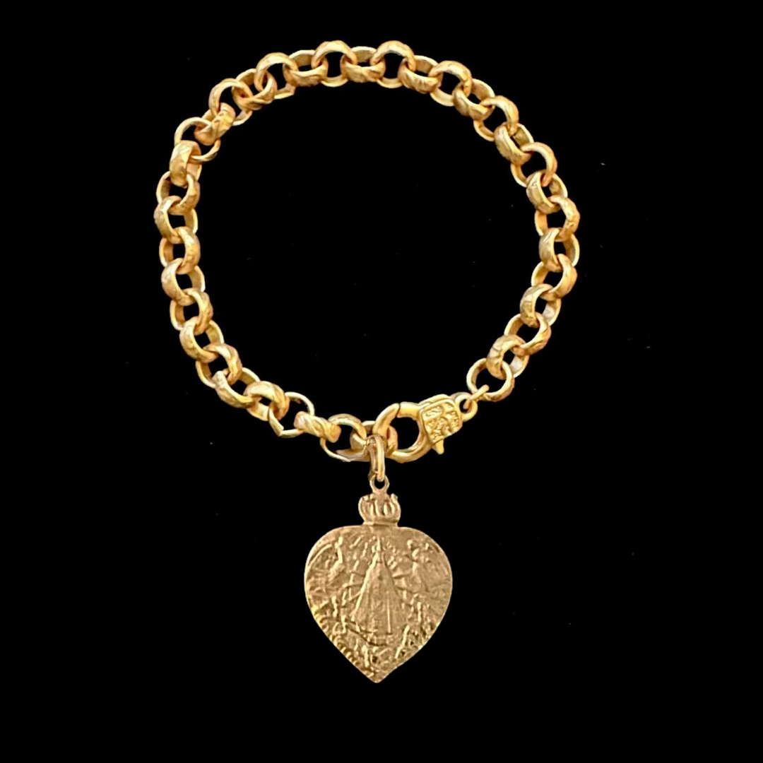 Lady of Lujan Medieval Cable Chain Bracelet in Gold