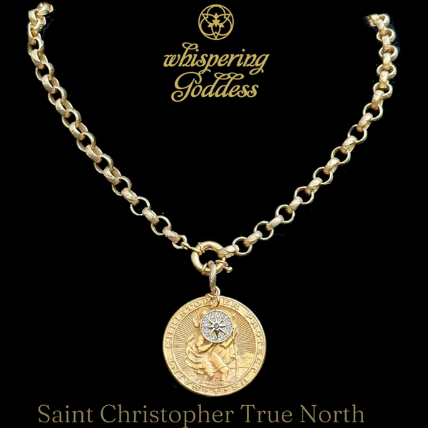 Gold St. Christopher Necklace on Titanium Chain — WE ARE ALL SMITH