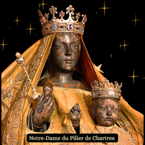 Our Lady of Chartres Black Madonna Garnet Bracelet