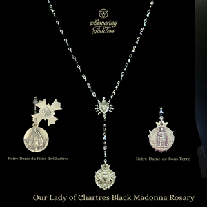 Our Lady of Chartres Black Madonna Rosary Necklace