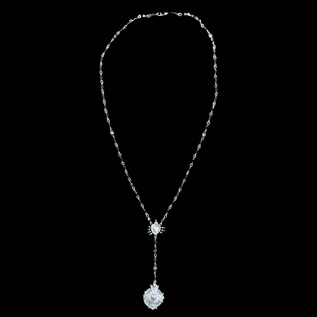 Our Lady of Chartres Black Madonna Rosary Necklace