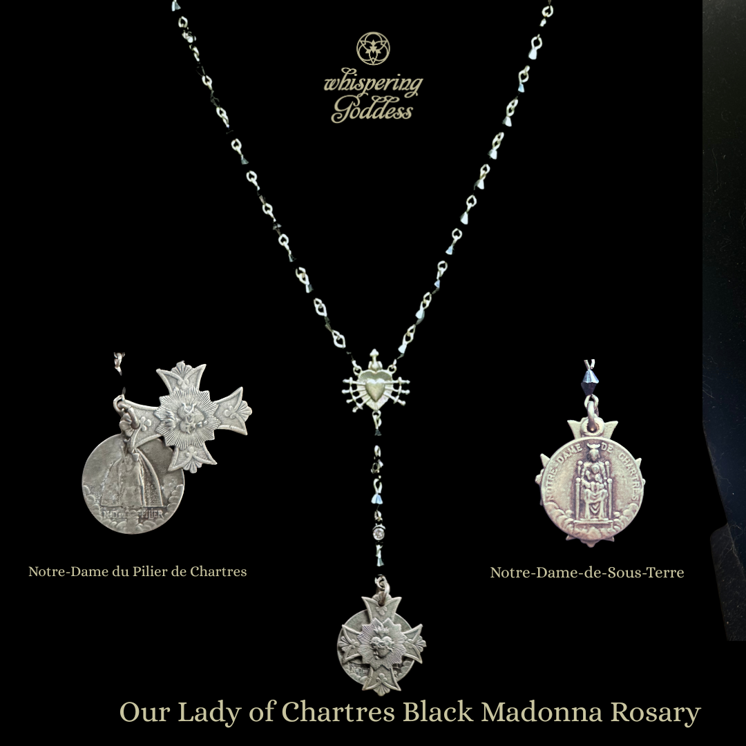 Our Lady of Chartres Black Madonna Garnet Bracelet