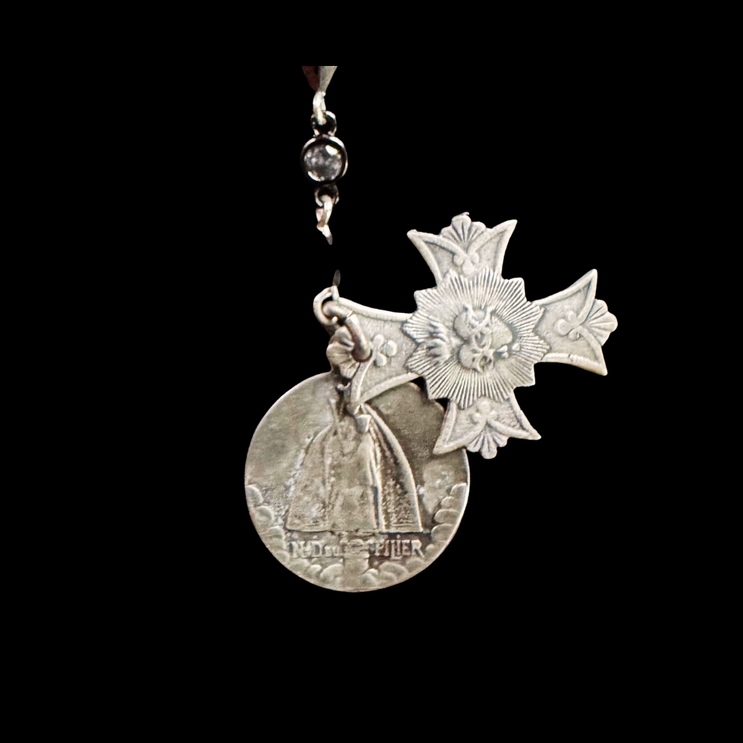Our Lady of Chartres Black Madonna Rosary Necklace