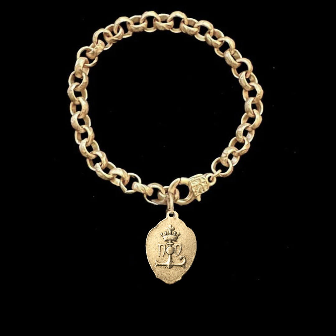 Notre Dame of Paris Medieval Cable Chain Bracelet in Gold