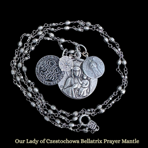 Bellatrix Black Madonna of Czestochowa Prayer Mantle Necklace