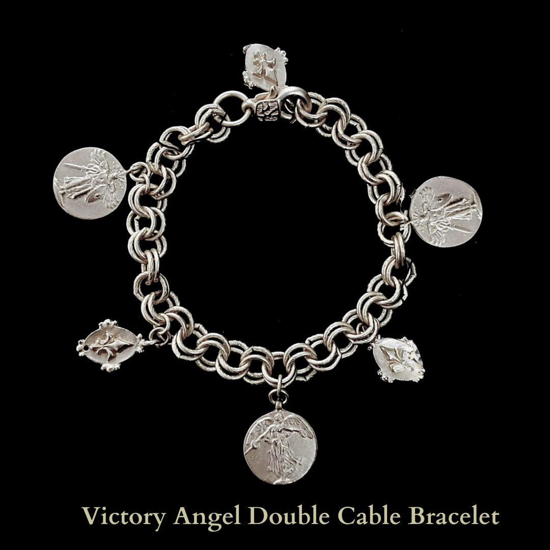 Sterling Silver Double Cable Charm Bracelet Sterling Silver Double Cable Charm Bracelet
