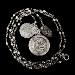 Bellator Mantle of Saint George Silver Bead Chain Necklace