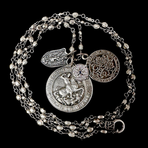 Bellator Mantle of Saint George Silver Bead Chain Necklace