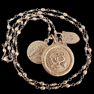 Bellator Mantle of Saint George Gold  Bead Chain Necklace