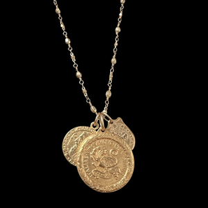 Bellator Mantle of Saint George Gold  Bead Chain Necklace