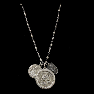 Bellator Mantle of Saint George Silver Bead Chain Necklace