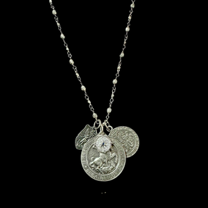 Bellator Mantle of Saint George Silver Bead Chain Necklace