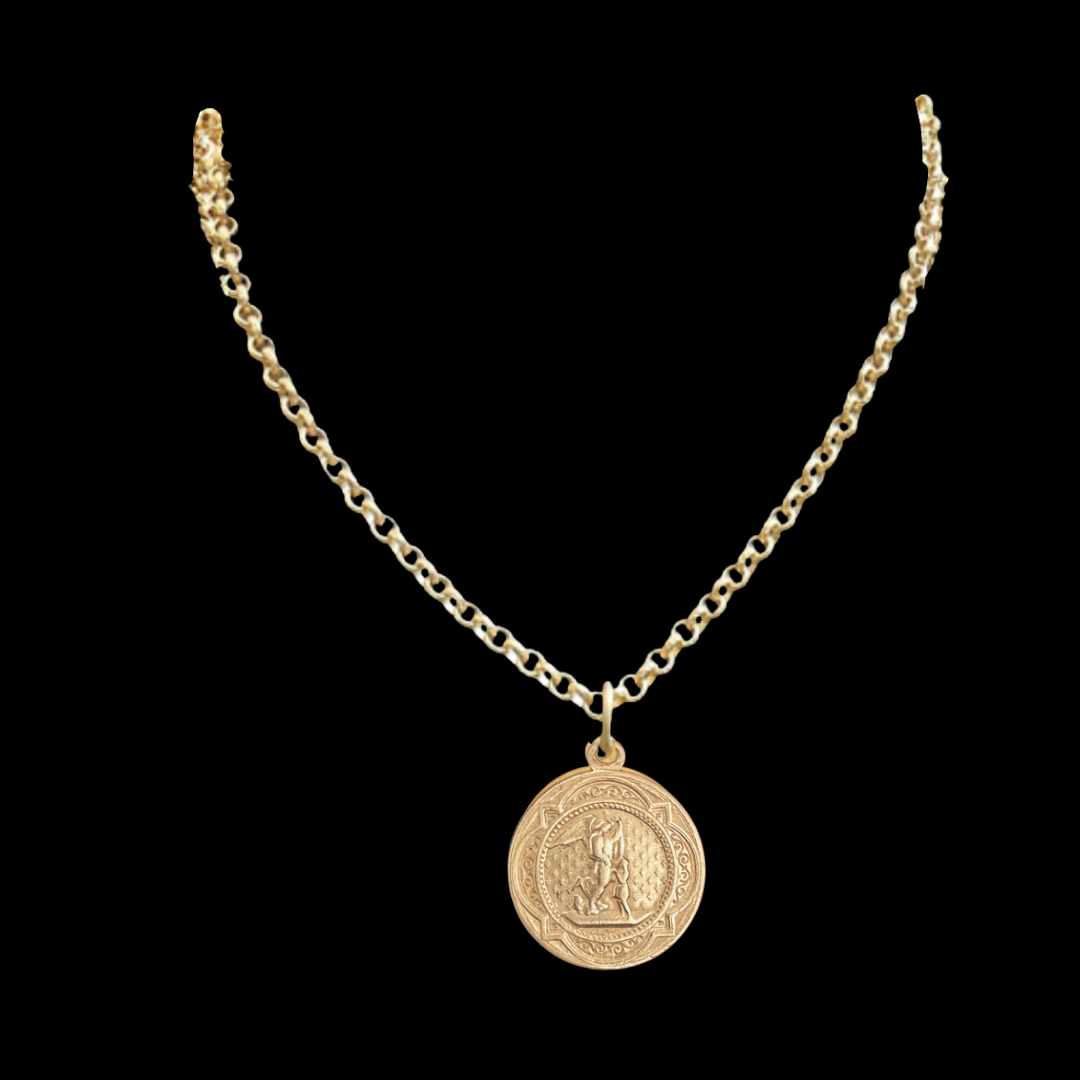 Quis ut Deus? French Saint Michael Necklace Gold