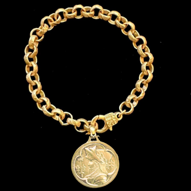 Joan of Arc Medieval Cable Chain Bracelet in Gold