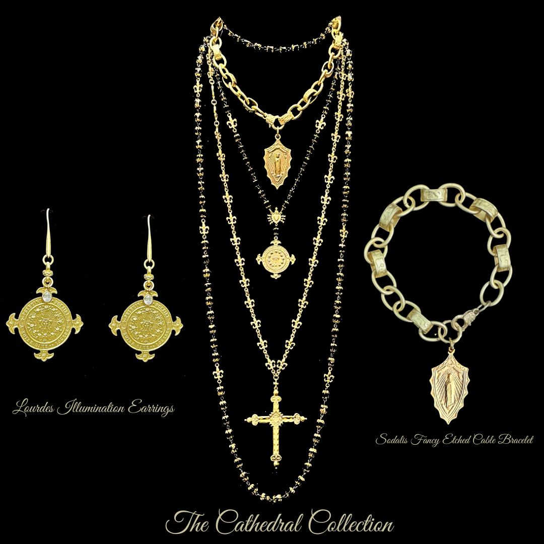 Sodalis Fancy Etched Cable Chain Necklace - Gold