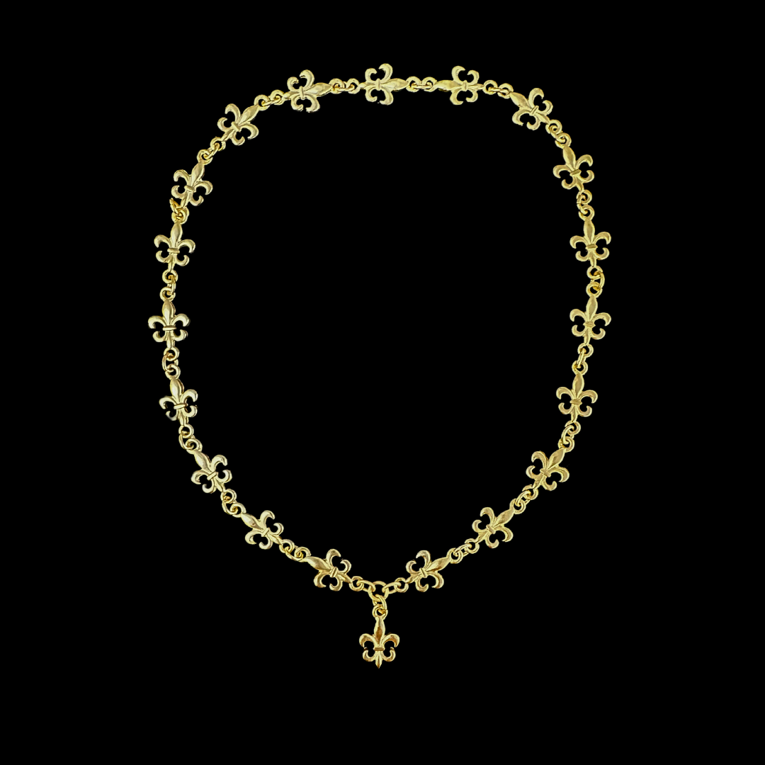 Fleur de Lis Cascade Chain Necklace