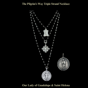 Pilgrim's Way Saint Helena and Our Lady of Guadalupe Triple Strand Necklace