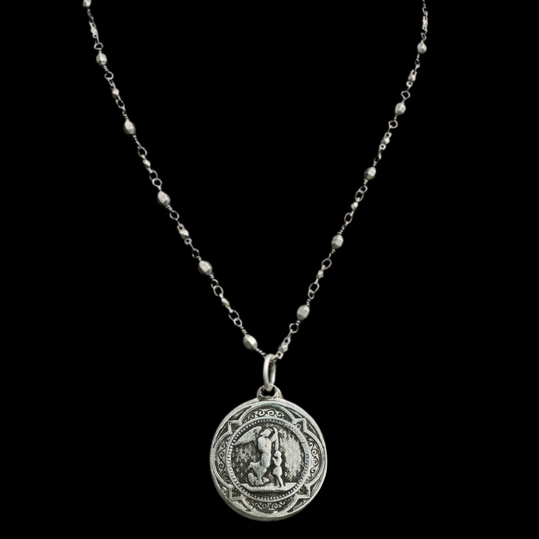 Quis ut Deus? French Saint Michael Necklace Silver