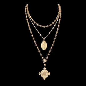 Mystical Mary Magdalene Black Diamond & Gold Cathedral Wrap Necklace / Bracelet