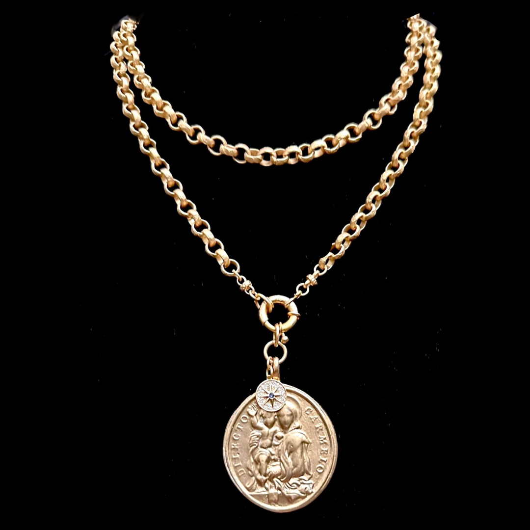 Our Lady of Mount Carmel - Star of the Sea Medieval Chain Necklace