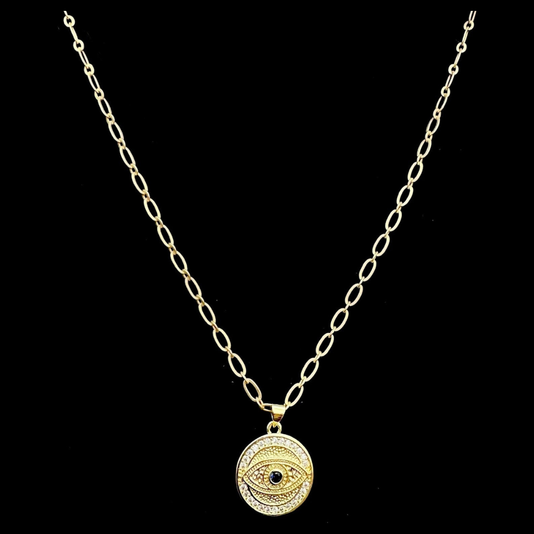 Round All Seeing Eye Wisdom Chain Necklace