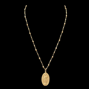 Belle Époque Saint Cecilia Gold Bead Chain Necklace