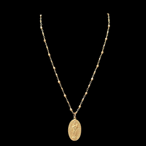 Belle Époque Saint Cecilia Gold Bead Chain Necklace
