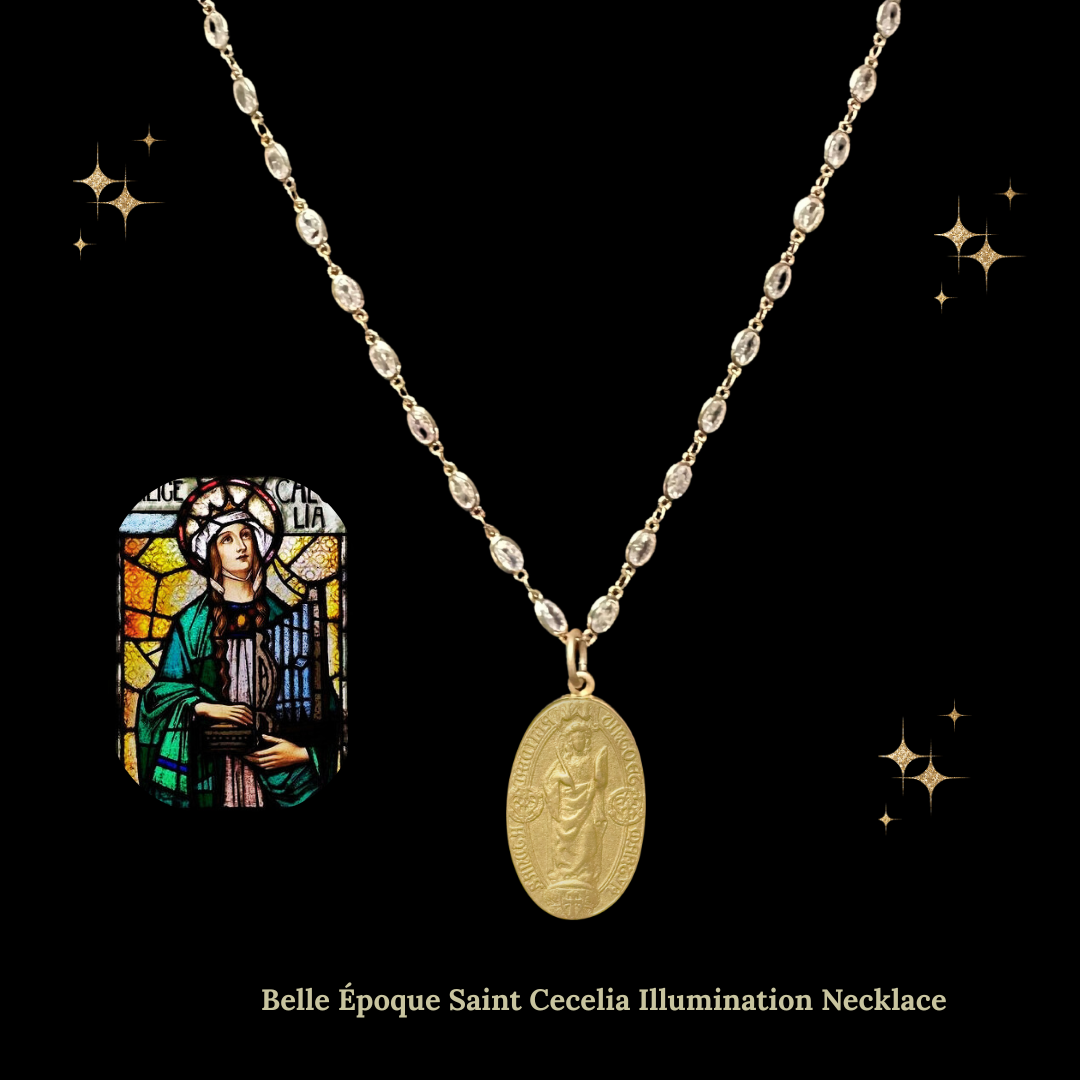 Belle Époque Lourdes Illumination Necklace  with Sainte Cecilia