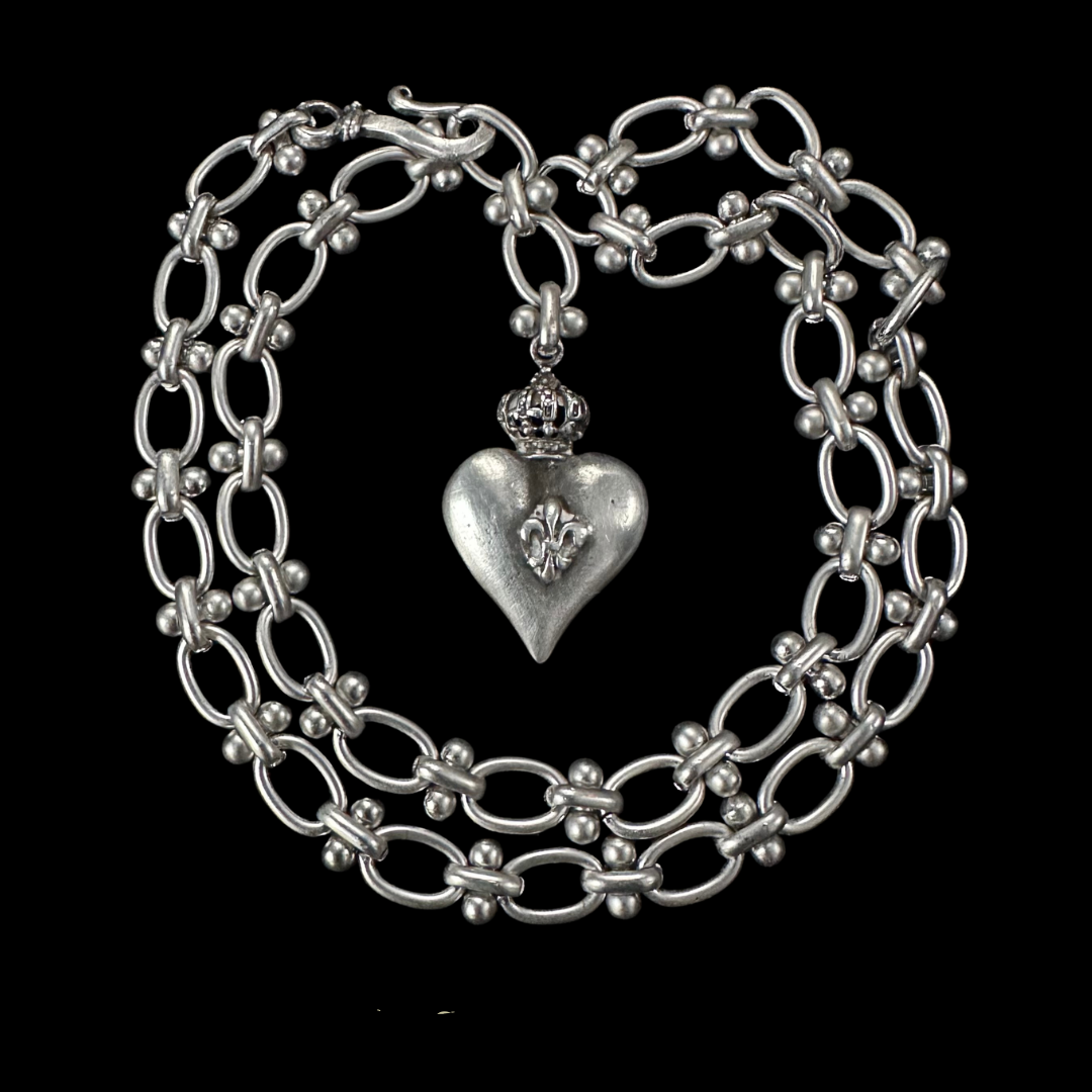 The Eternity Sacred Heart Necklace - Silver - Whispering Cowgirl