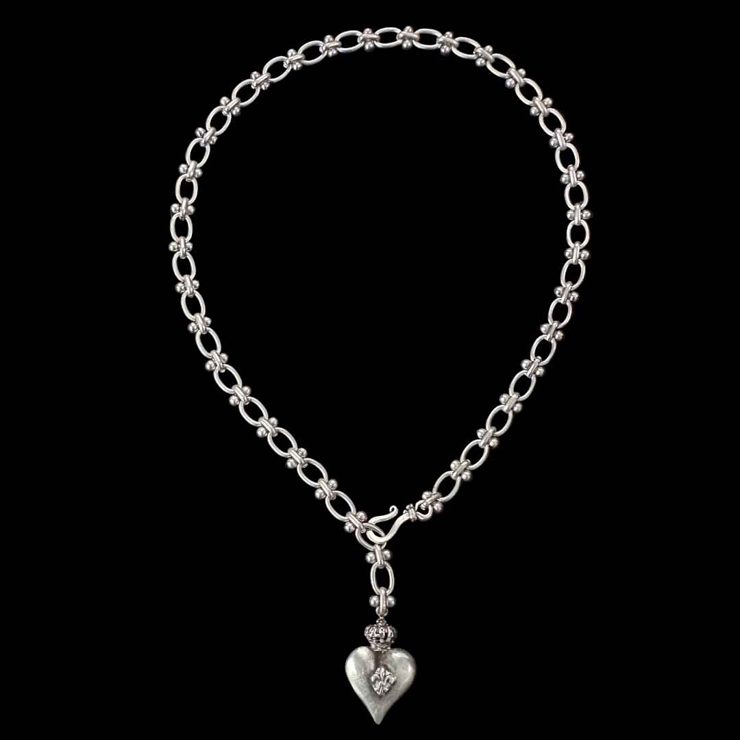 The Eternity Sacred Heart Necklace - Silver - Whispering Cowgirl
