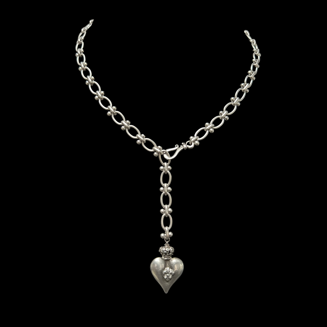 The Eternity Sacred Heart Necklace - Silver - Whispering Cowgirl
